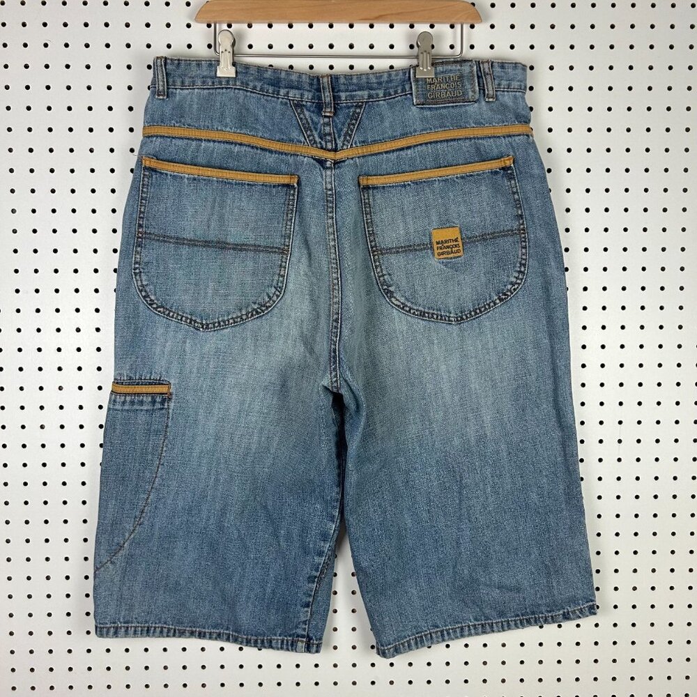 Girbaud 90s Hip Hop Baggy Jorts Size 36 Denim Wide Leg Distressed Skater‎ Light